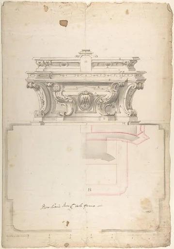 Elevation and Plan for an Altar