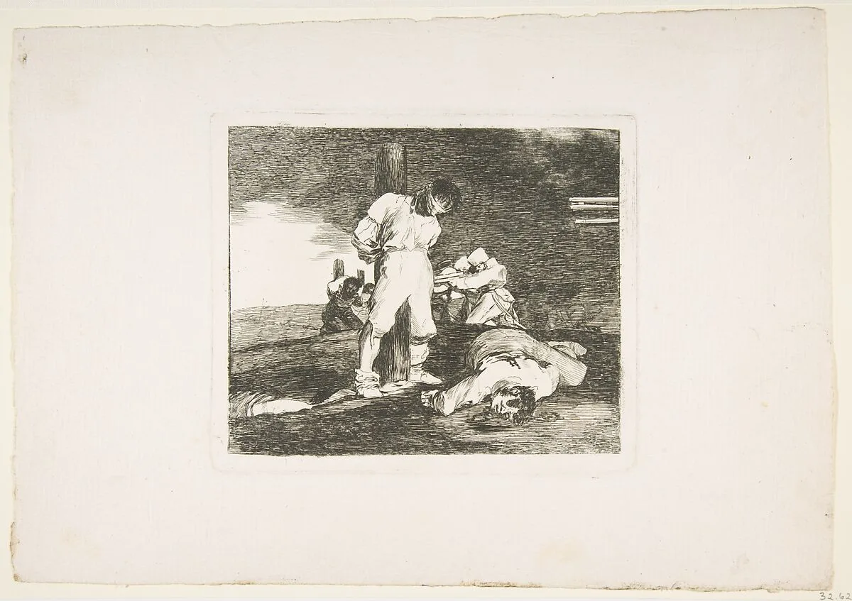 Plate 15 from "The Disasters of War" (Los Desastres de la Guerra): 'And there is no help' (Y no hai remedio) — Goya (Francisco de Goya y Lucientes)
