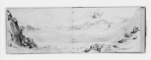 Volcanic Peak [Cover?] Between Two Banks of Fog (from Sketchbook X)