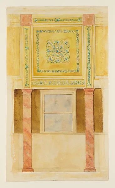 Design for wall and ceiling elevation — Louis C. Tiffany|Tiffany Studios|Tiffany Glass Company|Tiffany Glass and Decorating Company