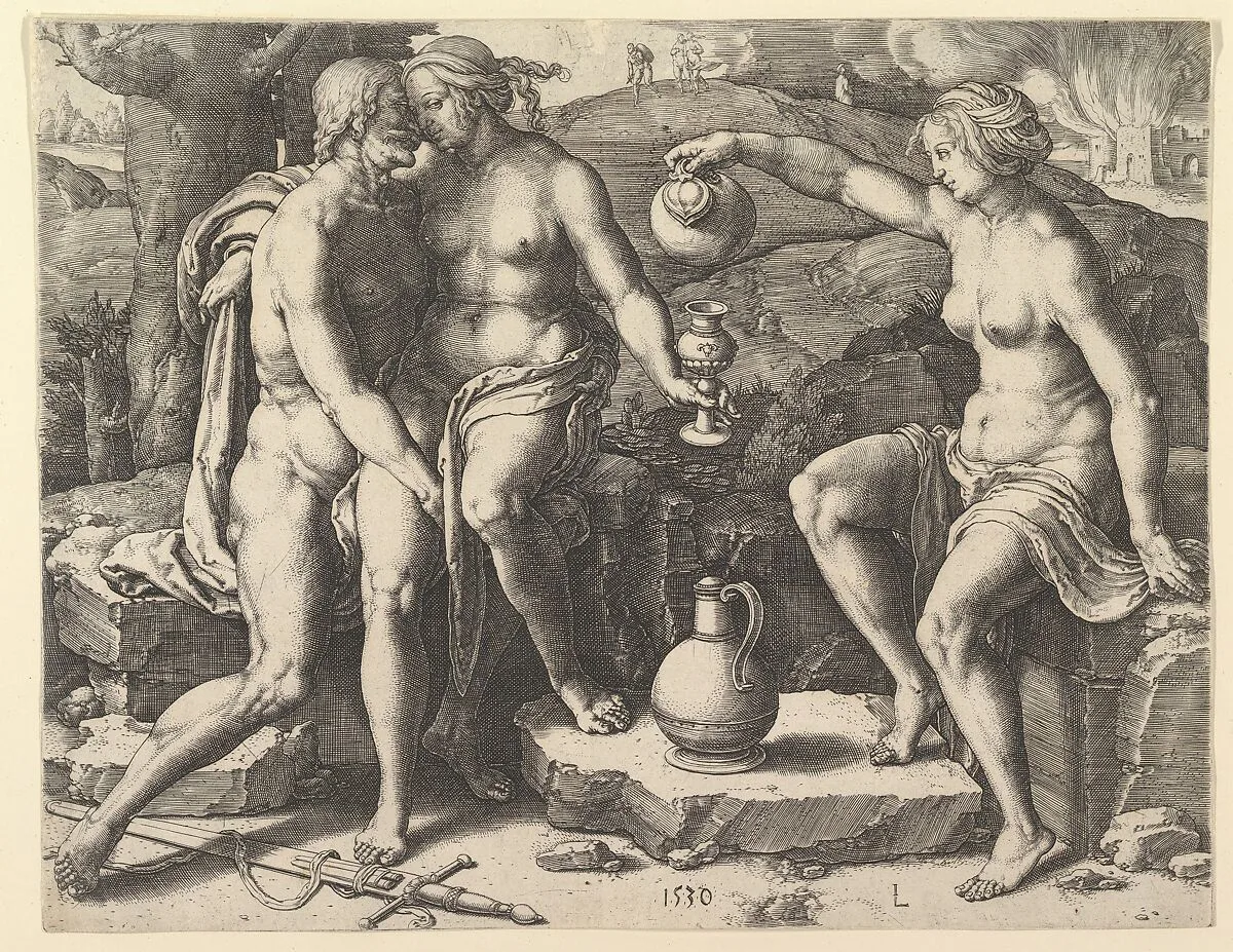 Lot and His Daughters — Lucas van Leyden