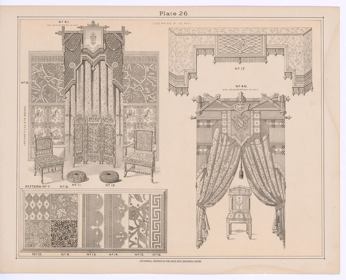 Kimball's Book of Designs: Furniture and Drapery. — J. W. Kimball