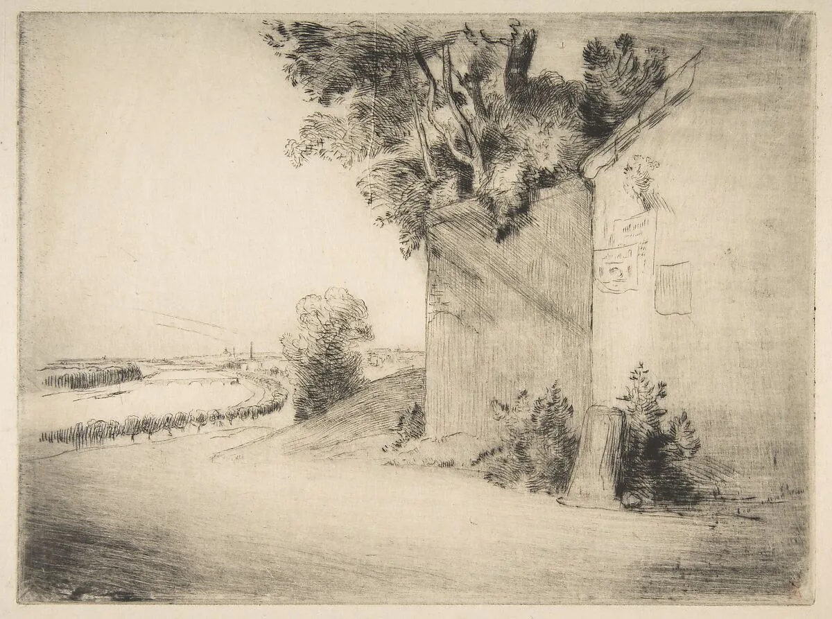 The Seine seen from Passy — Félix Bracquemond