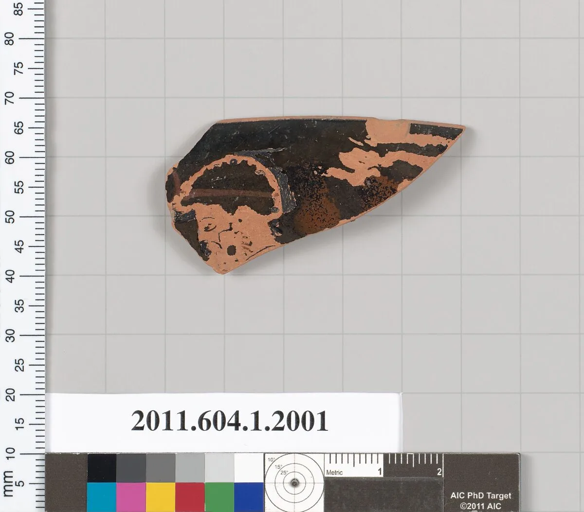 Terracotta rim fragment of a kylix (drinking cup) — Tarquinia Painter