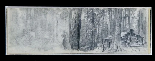 Camp A: Log Cabin in Woods (from Sketchbook)