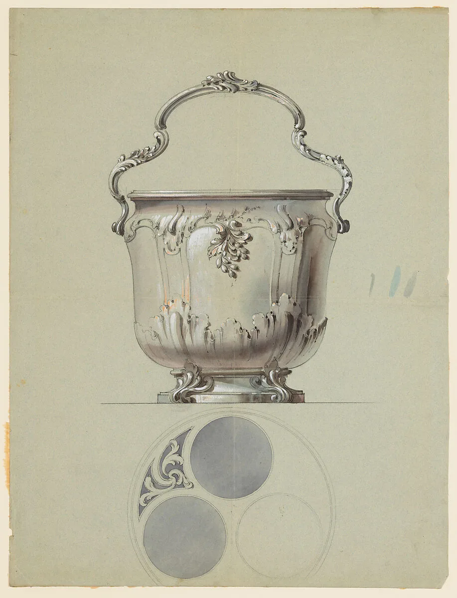 Design for a Silver Vessel (Wine Cooler?) — Anonymous, French, 19th century
