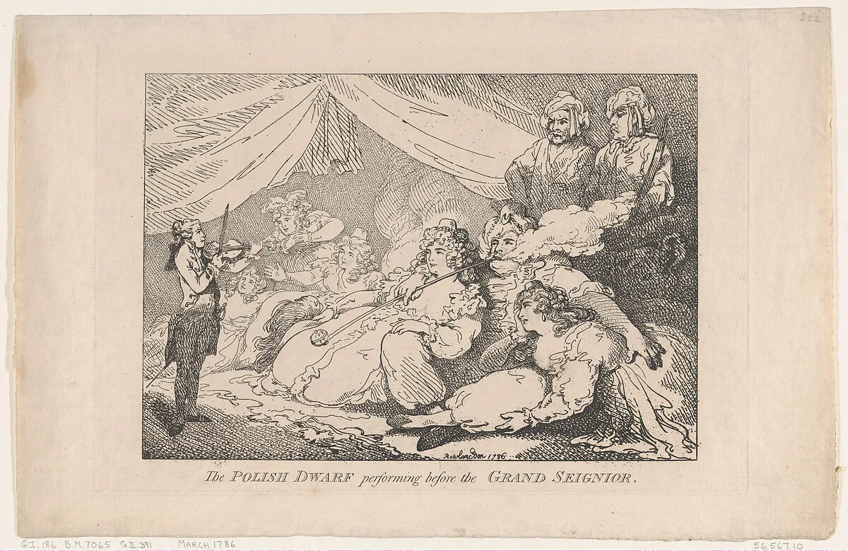 The Polish Dwarf Performing Before the Grand Seignior — Elizabeth Jackson|Thomas Rowlandson