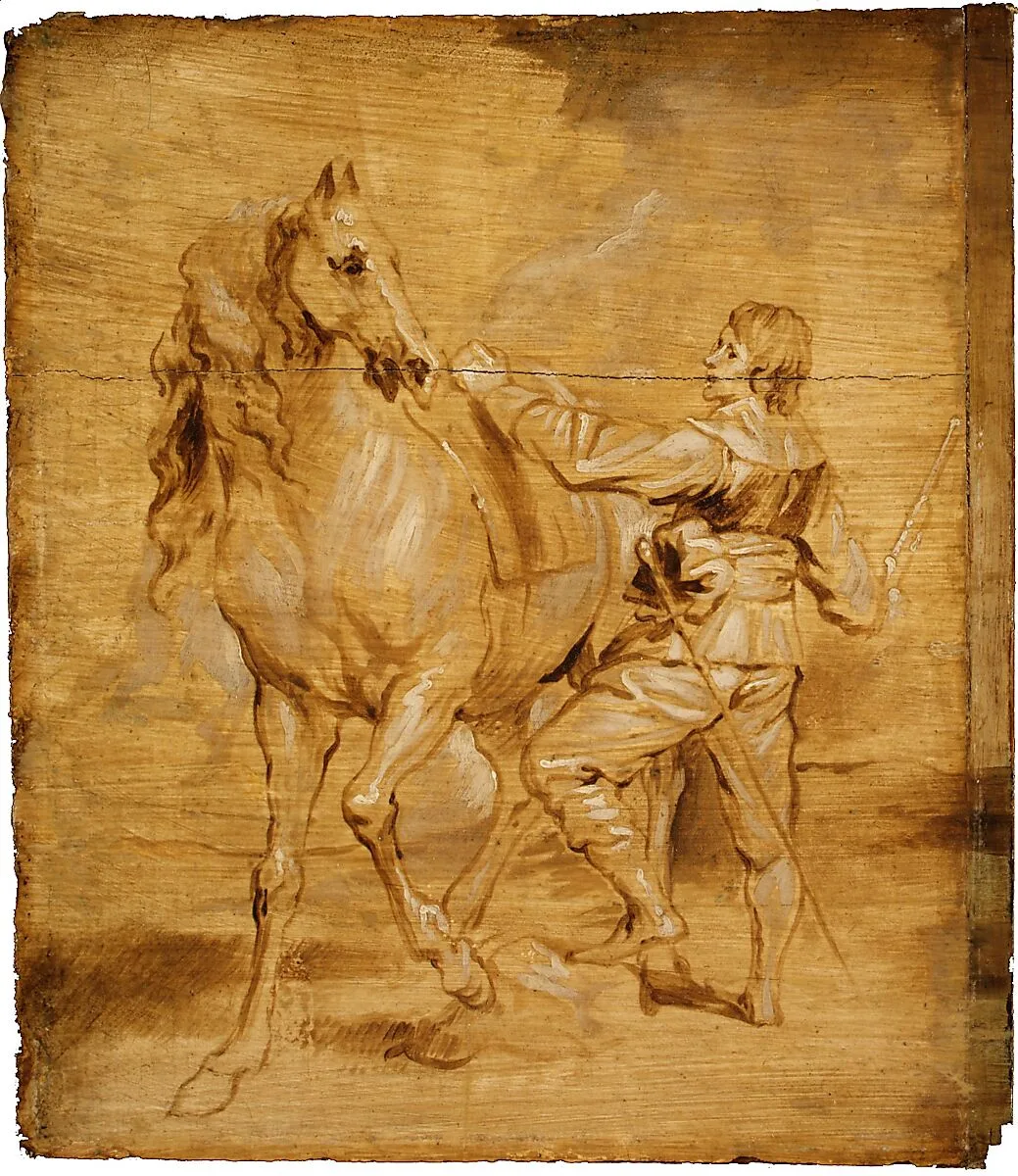 A Man Mounting a Horse — Anthony van Dyck