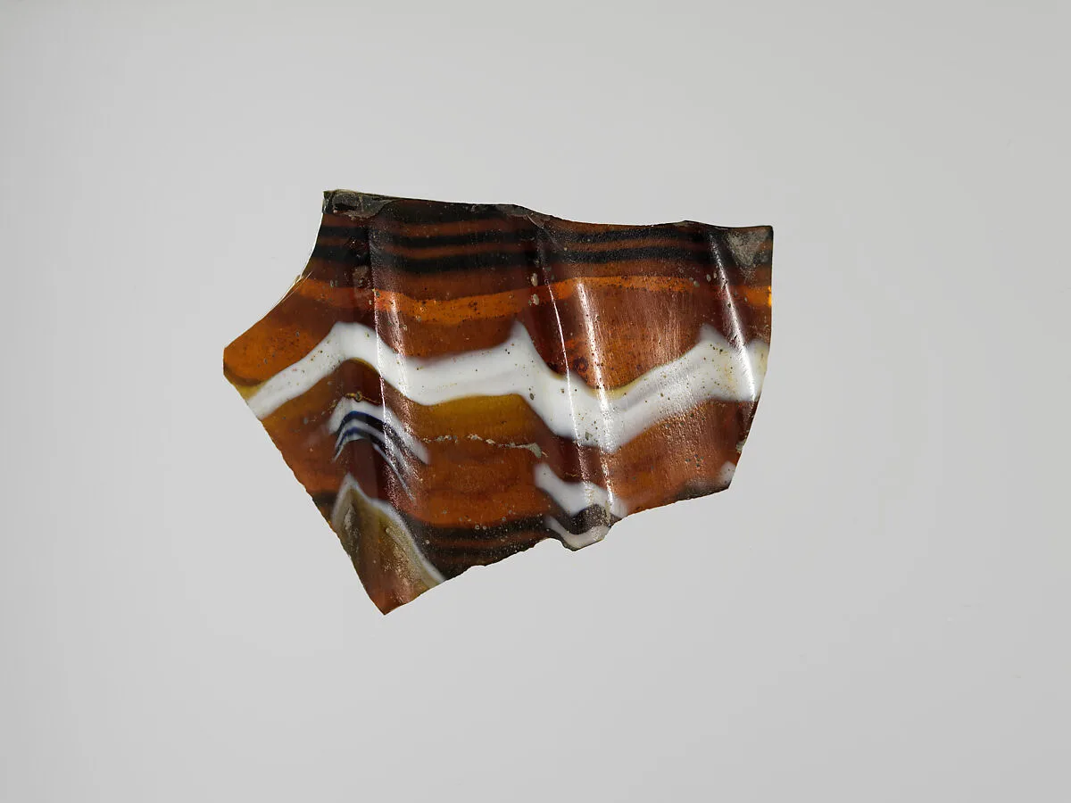 Glass mosaic ribbed bowl fragment — Unknown