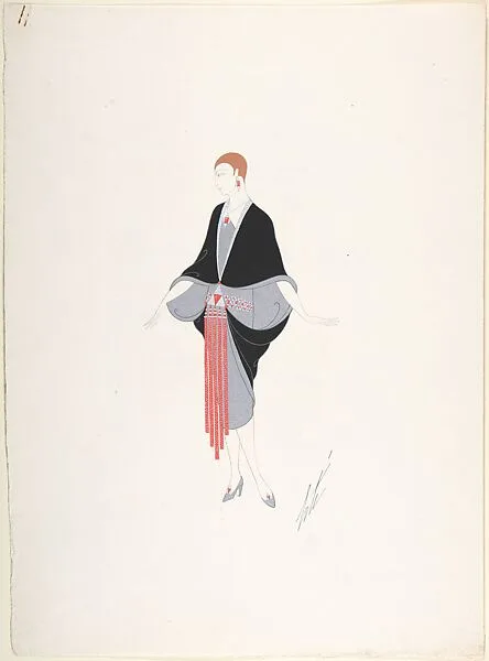 Design for "Robe-Manteau du Soir" (Manteau) for "Manhattan Mary," Majestic Theater, New York — Erté (Romain de Tirtoff)