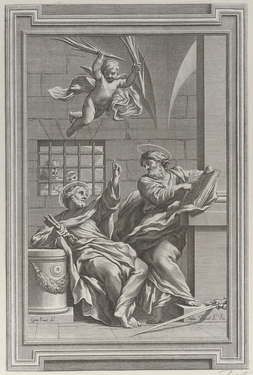 Saints Peter and Paul in prison — Ciro Ferri|Etienne Picart