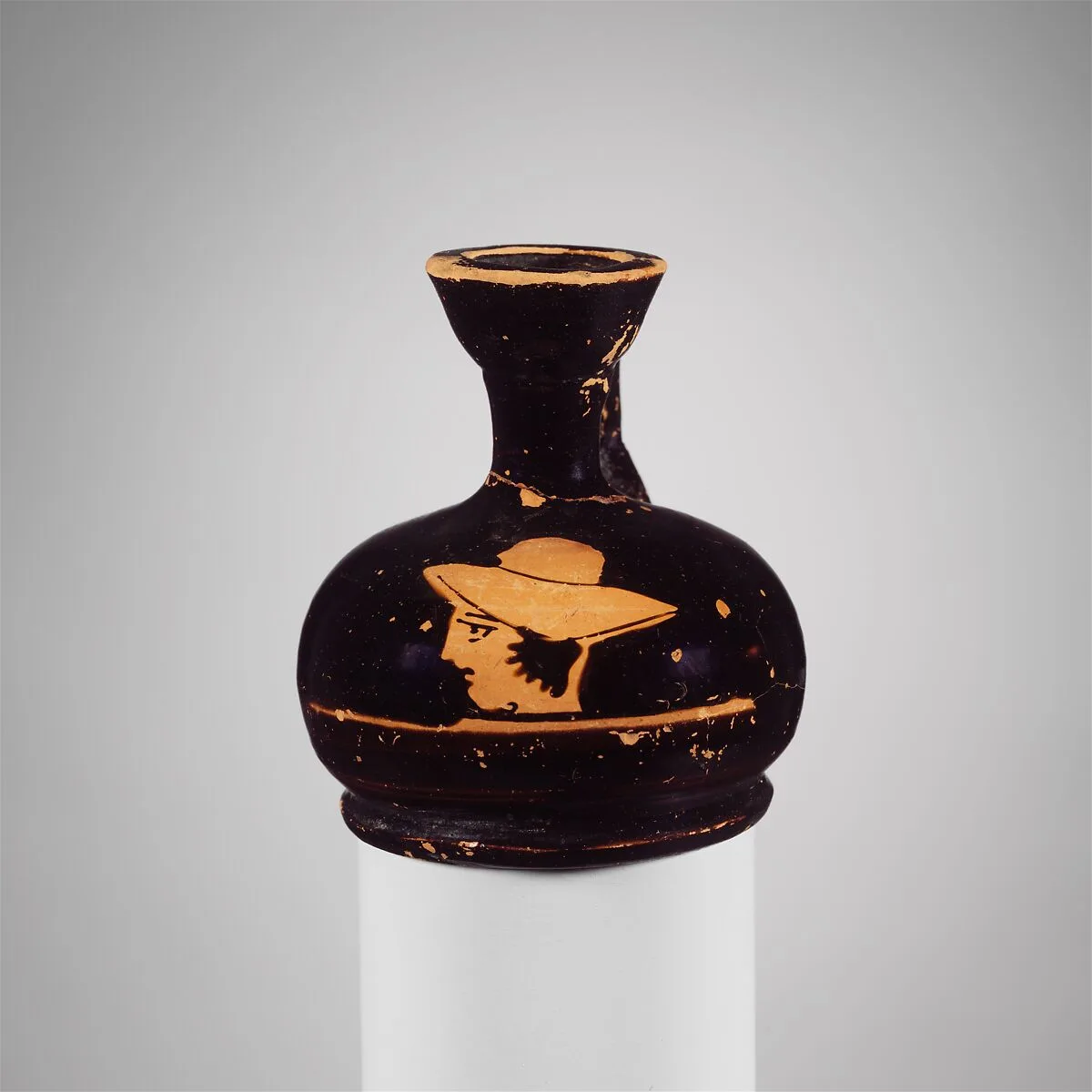 Terracotta squat lekythos (oil flask) — Unknown