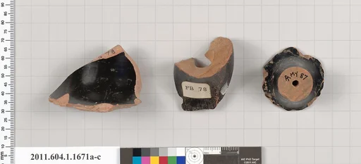 Terracotta fragments of kylikes (drinking cups)