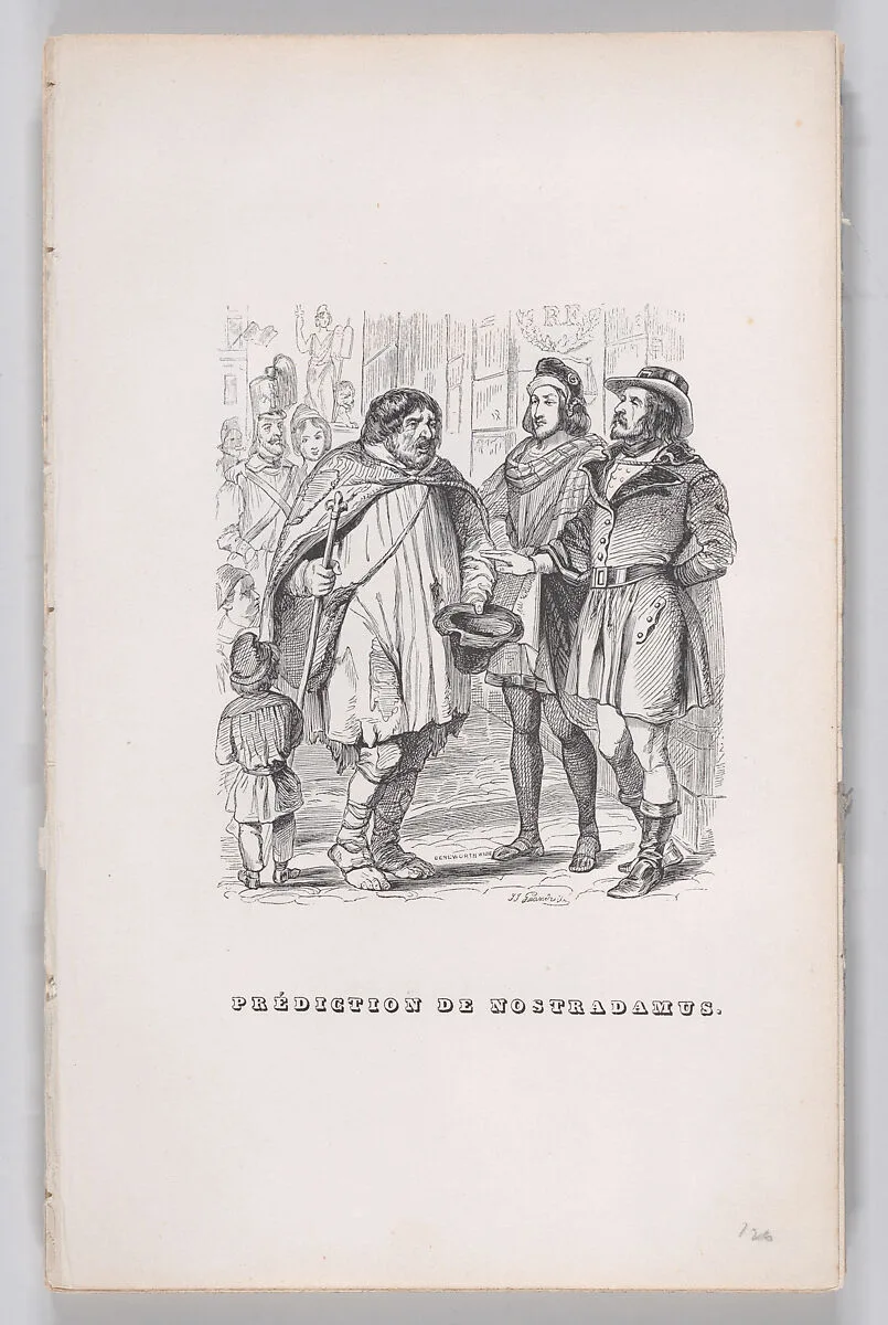 "Prediction of Nostradamus" from The Complete Works of Béranger — J. Constantine Beneworth|Pierre Jean de Béranger|Fournier & Perrotin|J. J. Grandville