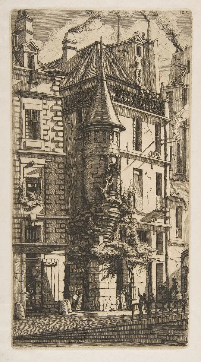 House with a Turret, rue de la Tixéranderie, Paris — Charles Meryon