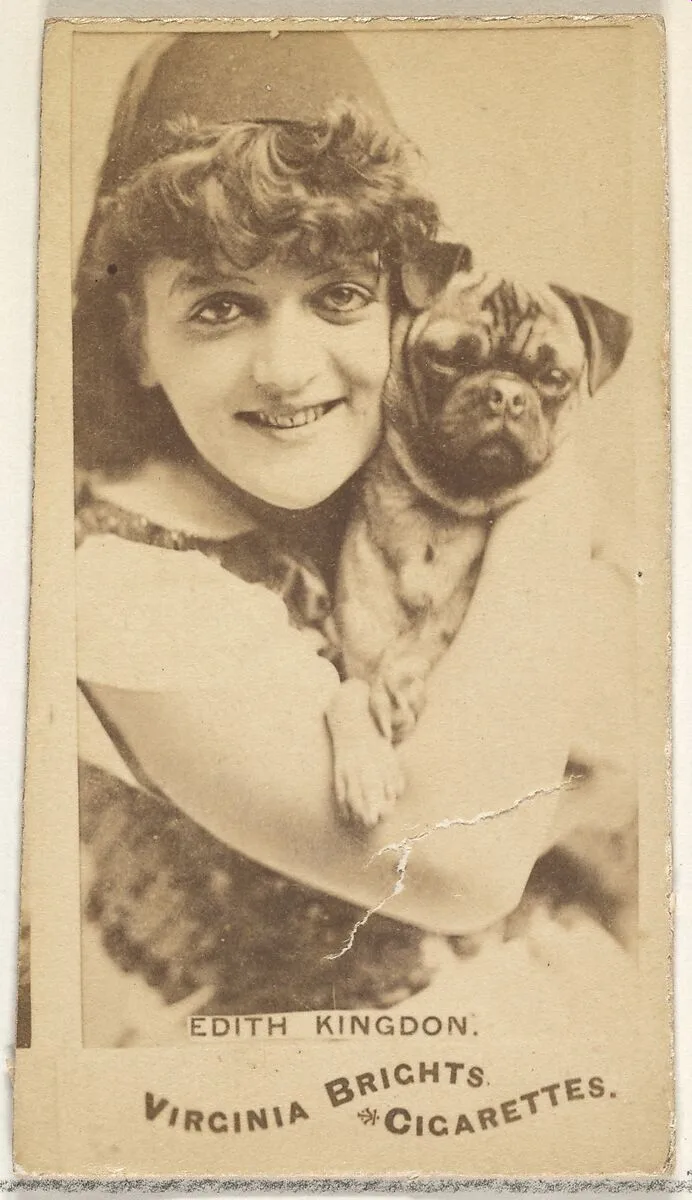 Edith Kingdon, from the Actors and Actresses series (N45, Type 1) for Virginia Brights Cigarettes — Allen & Ginter