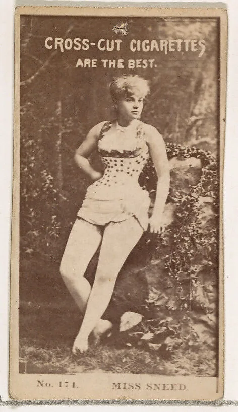 Card Number 174, Miss Sneed, from the Actors and Actresses series (N145-2) issued by Duke Sons & Co. to promote Cross Cut Cigarettes — W. Duke, Sons & Co.