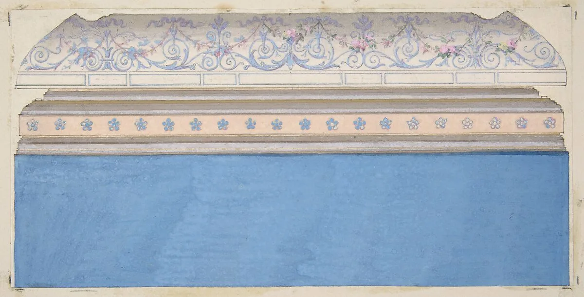 Design for the decoration of a ceiling cove and moulding — Jules-Edmond-Charles Lachaise|Eugène-Pierre Gourdet