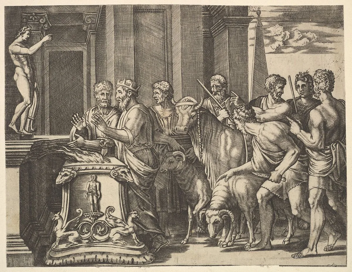 Psyche's father consulting the oracle, from 'The Fable of Psyche' — Master of the Die|Michiel Coxie (I)
