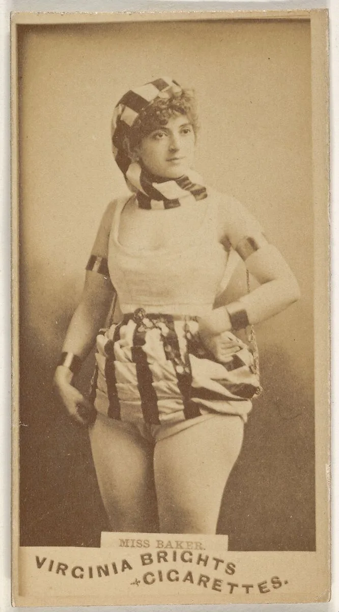Miss Baker, from the Actors and Actresses series (N45, Type 1) for Virginia Brights Cigarettes — Allen & Ginter