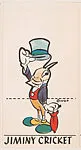 Jiminy Cricket, bakery insert card from the Pinocchio Circus Performers series (D64) — Walt Disney Productions