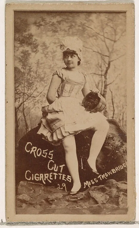 Card Number 29, Miss Trowbridge, from the Actors and Actresses series (N145-1) issued by Duke Sons & Co. to promote Cross Cut Cigarettes — W. Duke, Sons & Co.