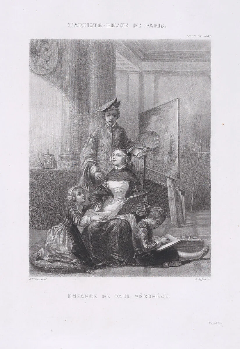 The Childhood of Paolo Veronese, from "L'Artiste" — Marie-Élisabeth Cavé|Adolphe Pierre Riffaut|Pernel|Paolo Veronese (Paolo Caliari)