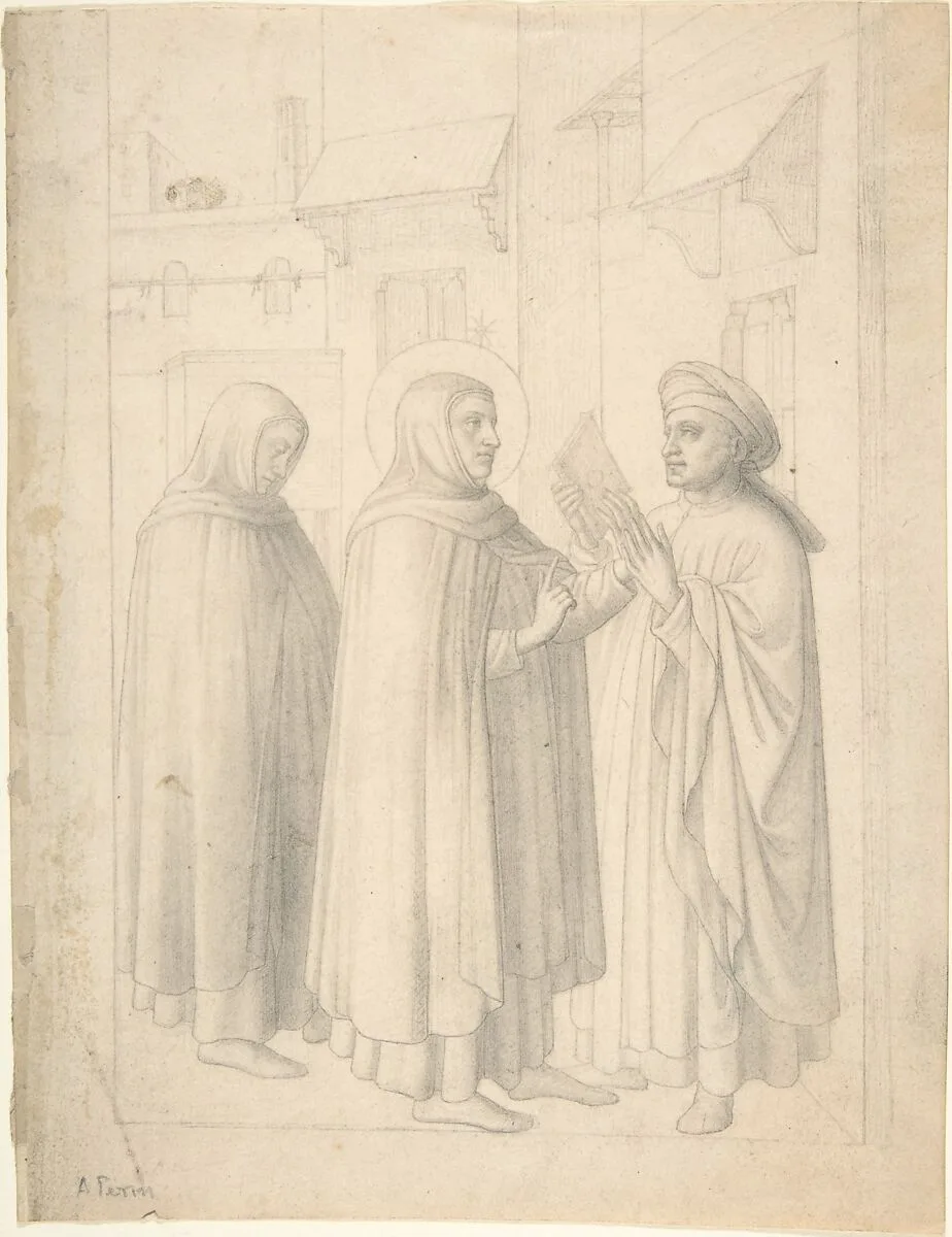 Scene with a Saint — Anonymous, Italian, 19th century