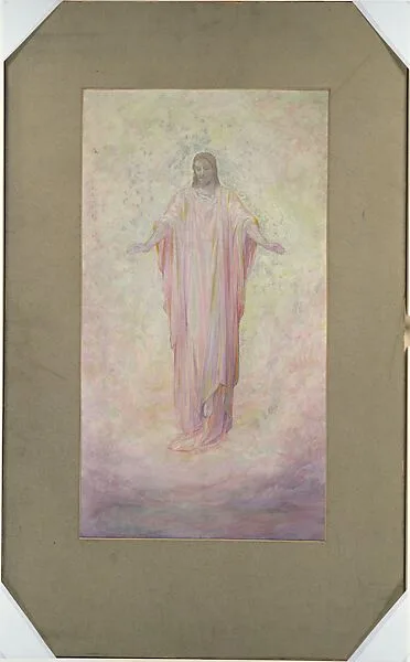 Drawing of a figure of Christ — Louis C. Tiffany|Tiffany Studios|Tiffany Glass Company|Tiffany Glass and Decorating Company
