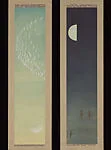藤井達吉筆 月に鵜鷺|Moon, Cormorants and Herons — Fujii Tatsukichi 藤井達吉