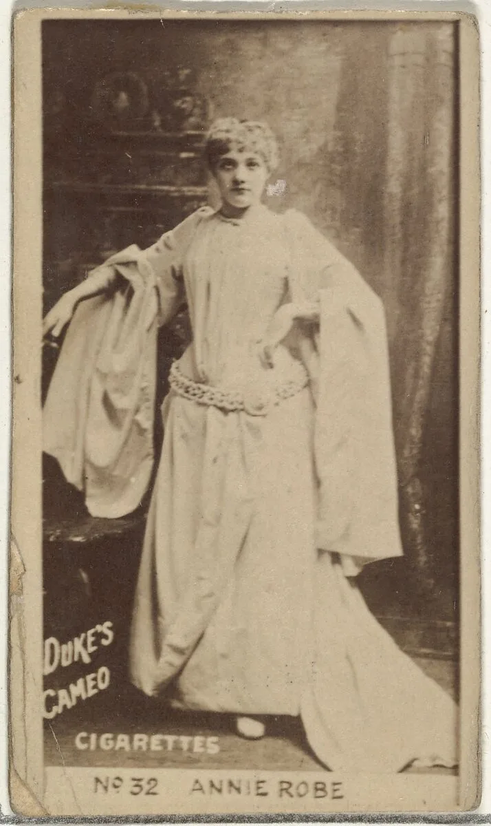 Card Number 32, Annie Robe, from the Actors and Actresses series (N145-4) issued by Duke Sons & Co. to promote Cameo Cigarettes — W. Duke, Sons & Co.