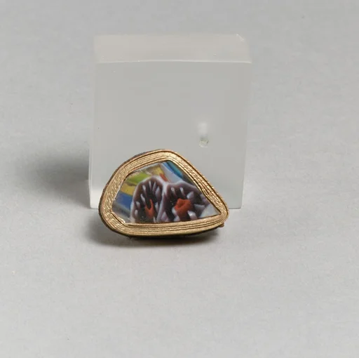 Glass short-strip mosaic fragment