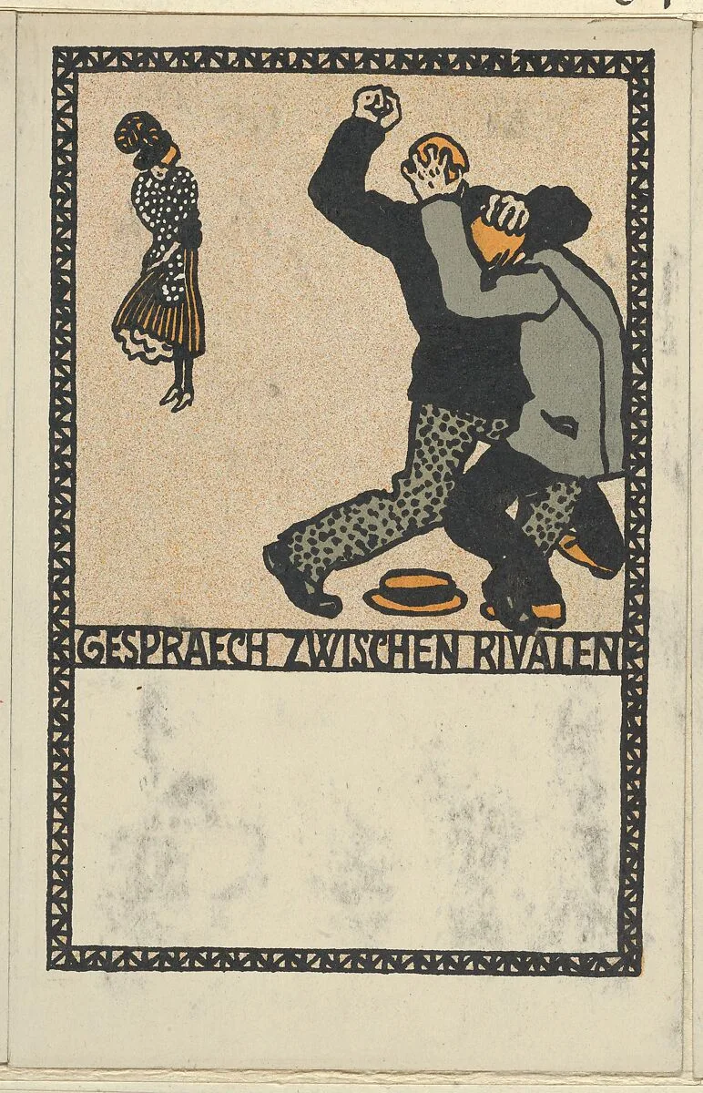 Conversation Between Rivals (Gespraech Zwischen Rivalen) — Moriz Jung|Wiener Werkstätte