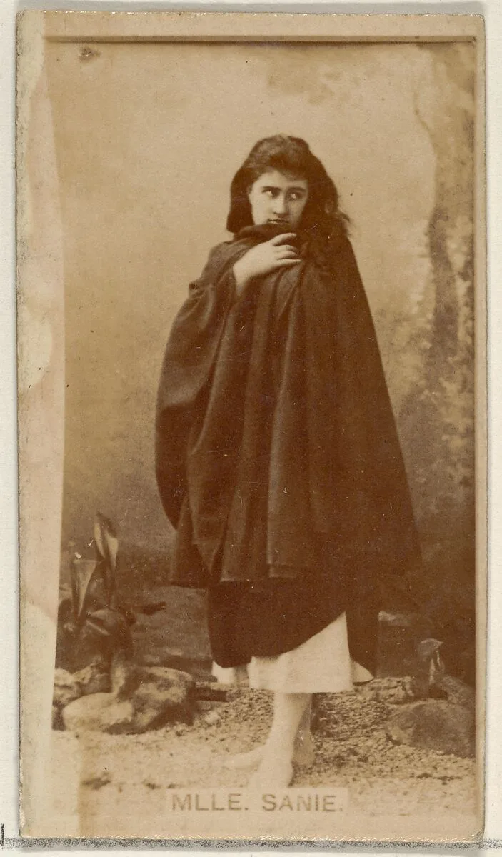 Mlle. Sanie, from the Actors and Actresses series (N45, Type 8) for Virginia Brights Cigarettes — Allen & Ginter