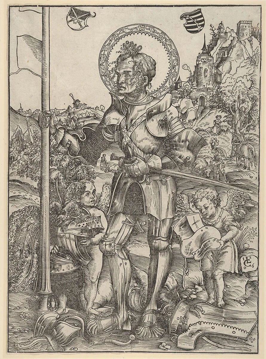 Saint George Standing with Two Angels — Lucas Cranach the Elder