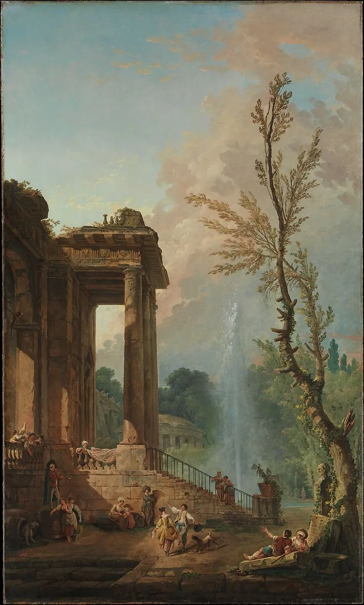 The Portico of a Country Mansion — Hubert Robert