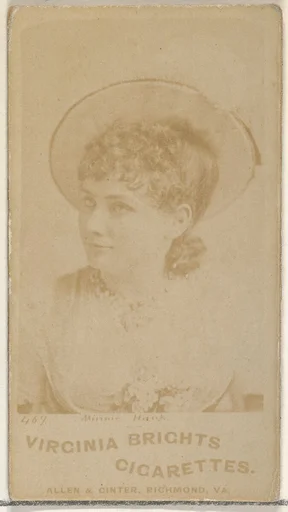 Card 469, Minnie Hank, from the Actors and Actresses series (N45, Type 1) for Virginia Brights Cigarettes