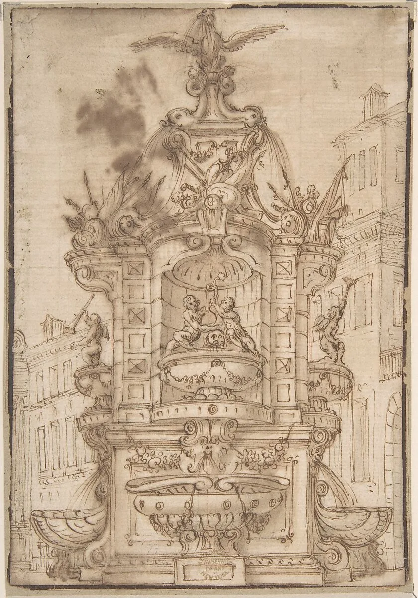 Fountain — Anonymous, Italian, Roman-Bolognese, 17th century