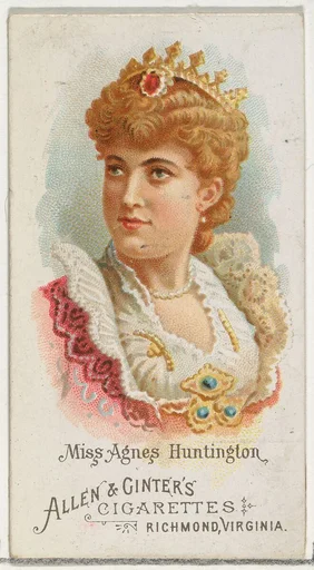 Miss Agnes Huntington, from World's Beauties, Series 1 (N26) for Allen & Ginter Cigarettes