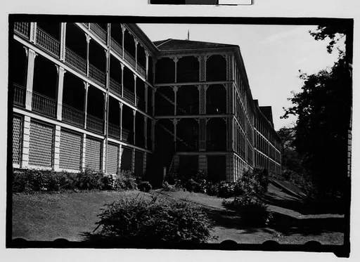 [Side View of Hotel Porches, Bedford Springs, Pennsylvania]