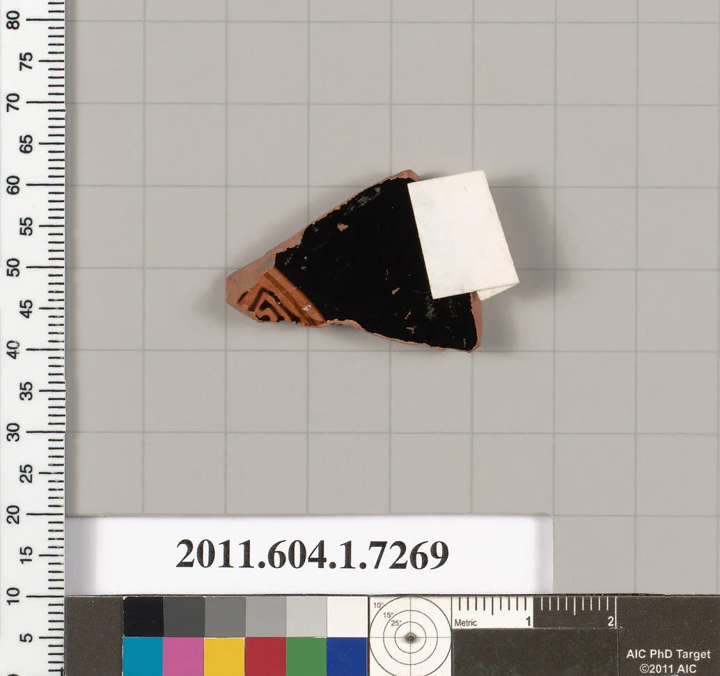 Terracotta fragment of a kylix (drinking cup) — Makron