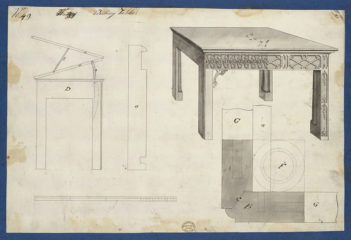 Writing Table, from Chippendale Drawings, Vol. II — Thomas Chippendale