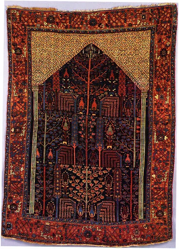 Bakhtiari Carpet with Prayer Rug Design