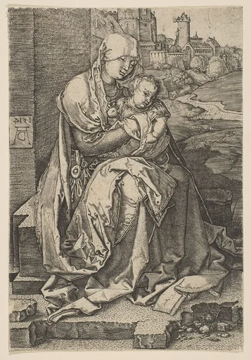 Virgin and Child Seated by the Wall (reverse copy)