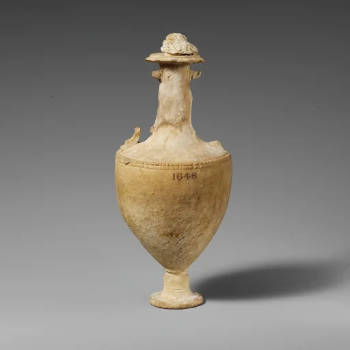 Alabaster or loutrophoros (jar for storage or water)