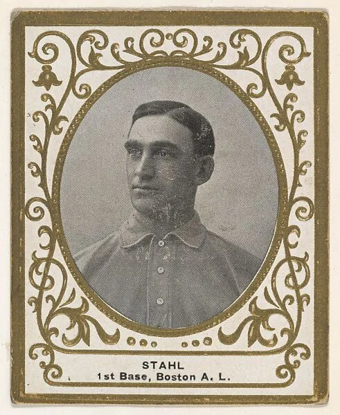 Stahl, 1st Base, Boston, American League, from the Baseball Players (Ramlys) series (T204) issued by the Mentor Company to promote Ramly and T.T.T. Turkish Cigarettes — Carl Homer Studios, Boston|Mentor Company, Boston