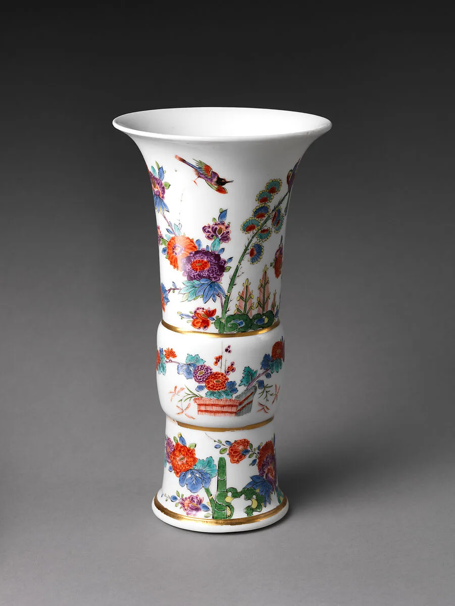 Vase with flowers and birds (one of a pair) — Meissen Manufactory