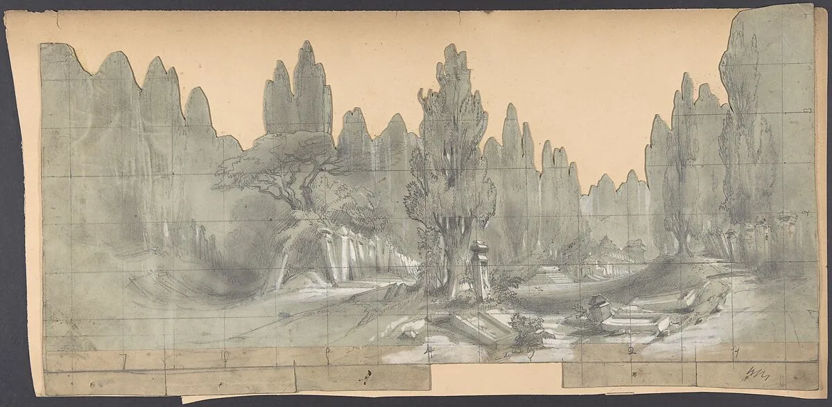 Design for a Stage Set at the Opéra, Paris — Eugène Cicéri