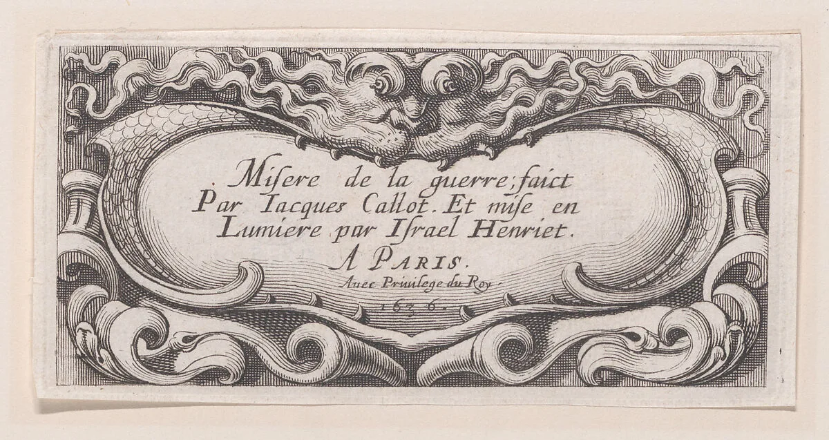 Frontispiece, from Les Petites Misères de la Guerre (The Little Miseries of War) — Abraham Bosse|Israël Henriet