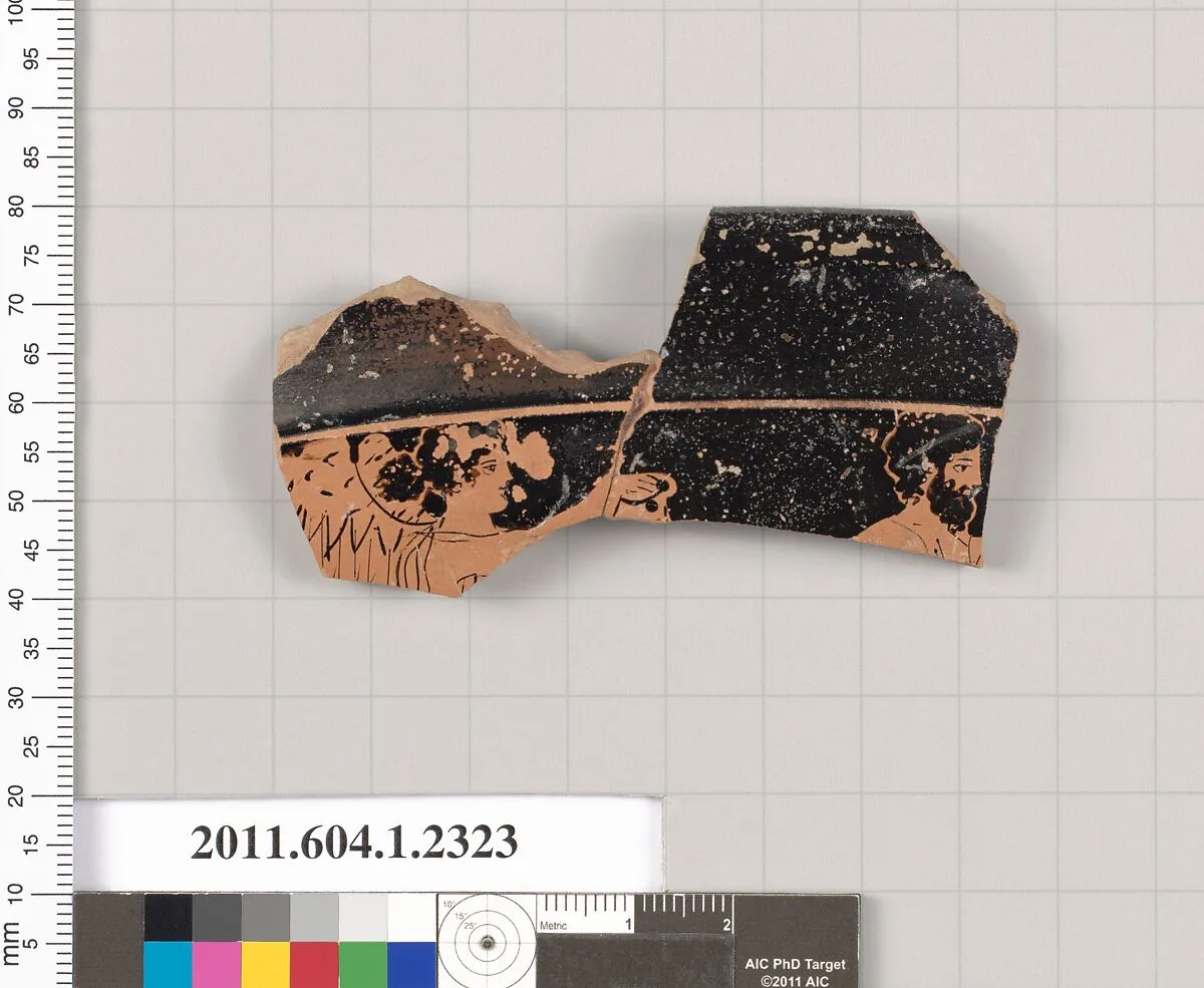Terracotta rim fragment of a kylix (drinking cup) — Unknown